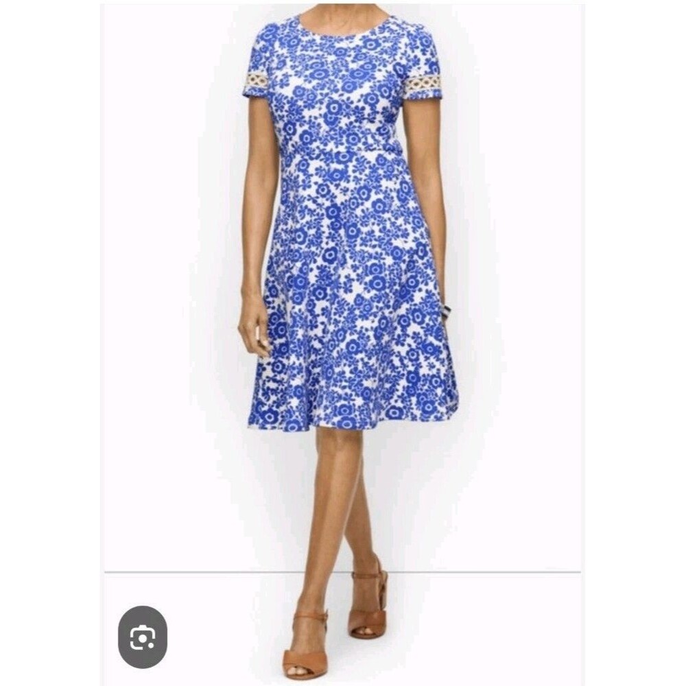 Talbots Floral Fit & Flare Dress Sz 2X Beachy Vacation Resort Cruise Summer - Picture 2 of 7